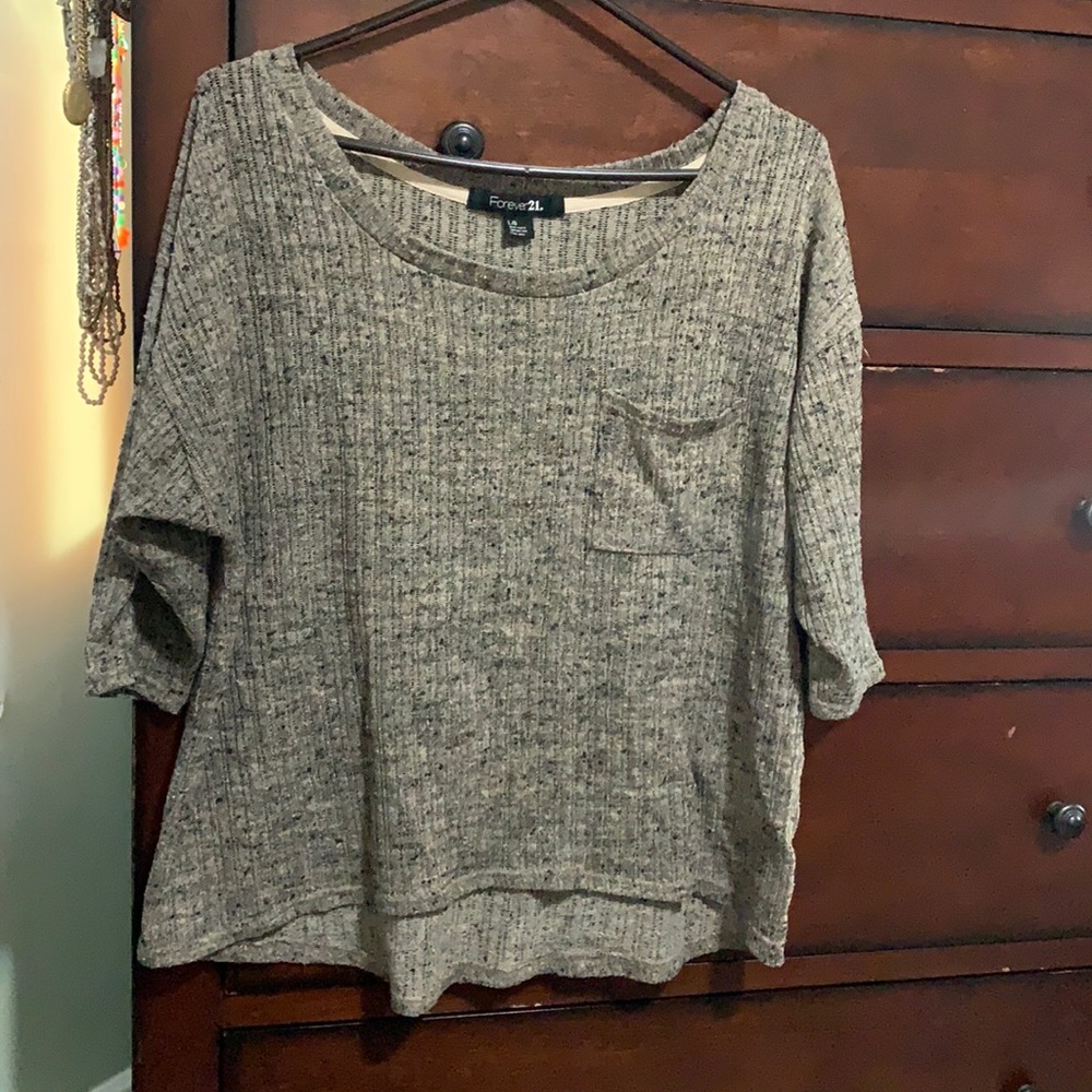 Forever 21 dolman sleeve knitted top with pocket size L 3/$20